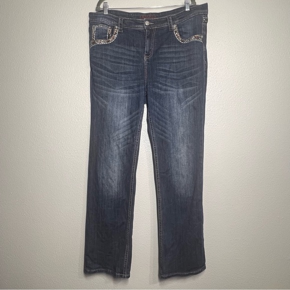 Grace in LA Womens Jeans Size 19 Embroidered Studded Denim Cowgirl Rodeo Western - Picture 14 of 14